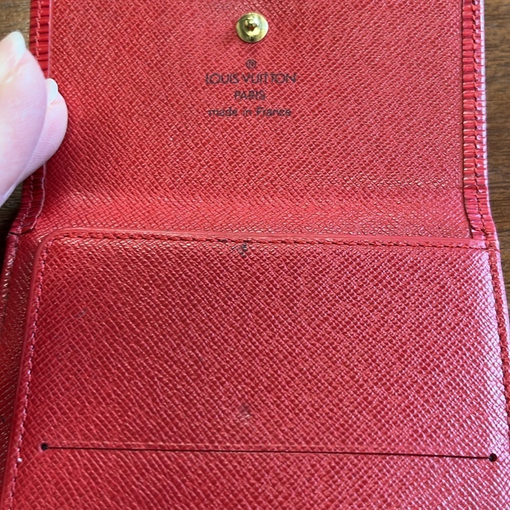 EUC Louis Vuitton Red Epi Compact Wallet - Picture 7 of 9